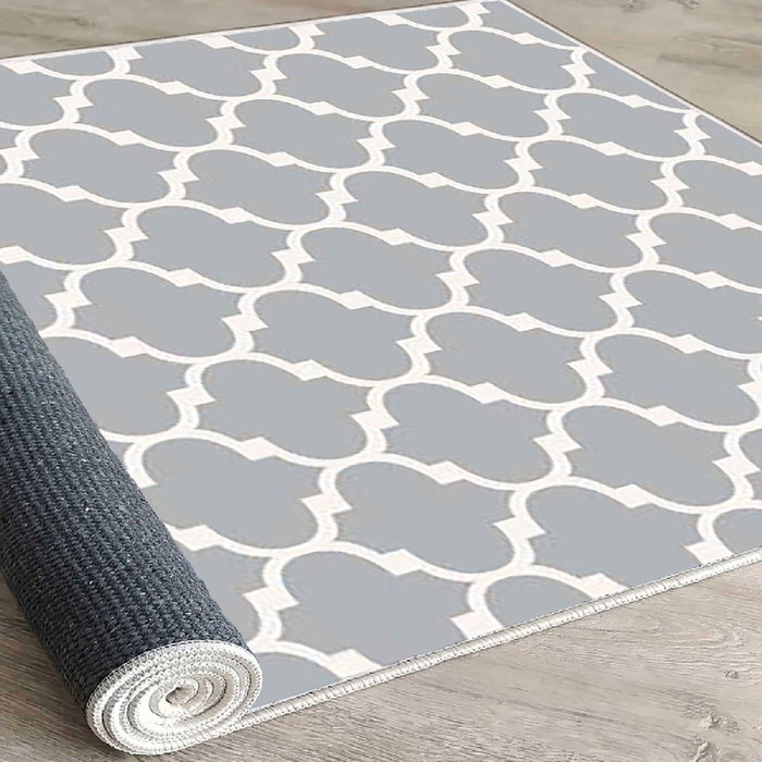 Conceptum Els1913 Alfombra de Terciopelo Gris 80 x 120 cm